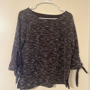 Ann Taylor Maroon and White Knit Sweater